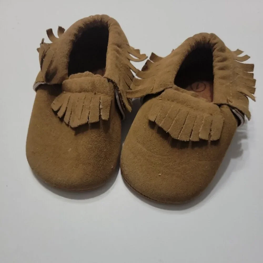 Boutique Moccasins 1 Ballet Flat Shoes‎ Brown Low Top Slip Ons Baby 0-6 Months